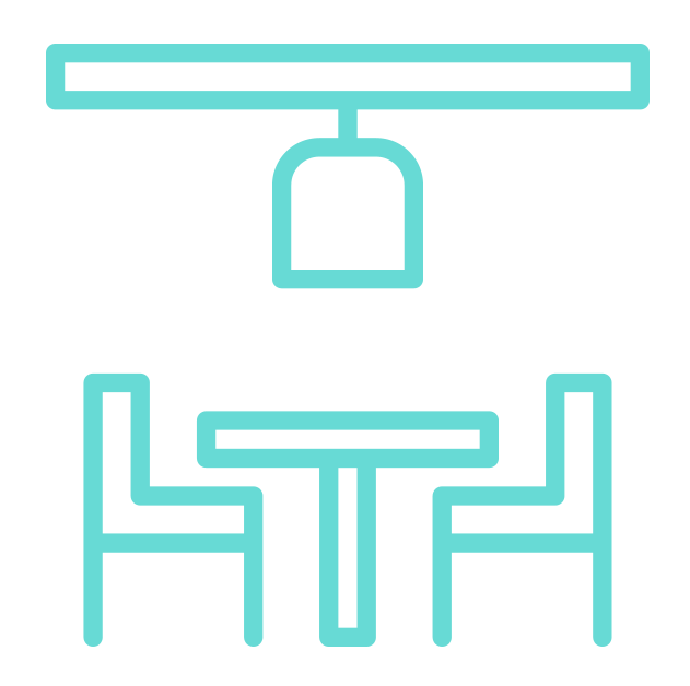 Illustration of a table and chairs