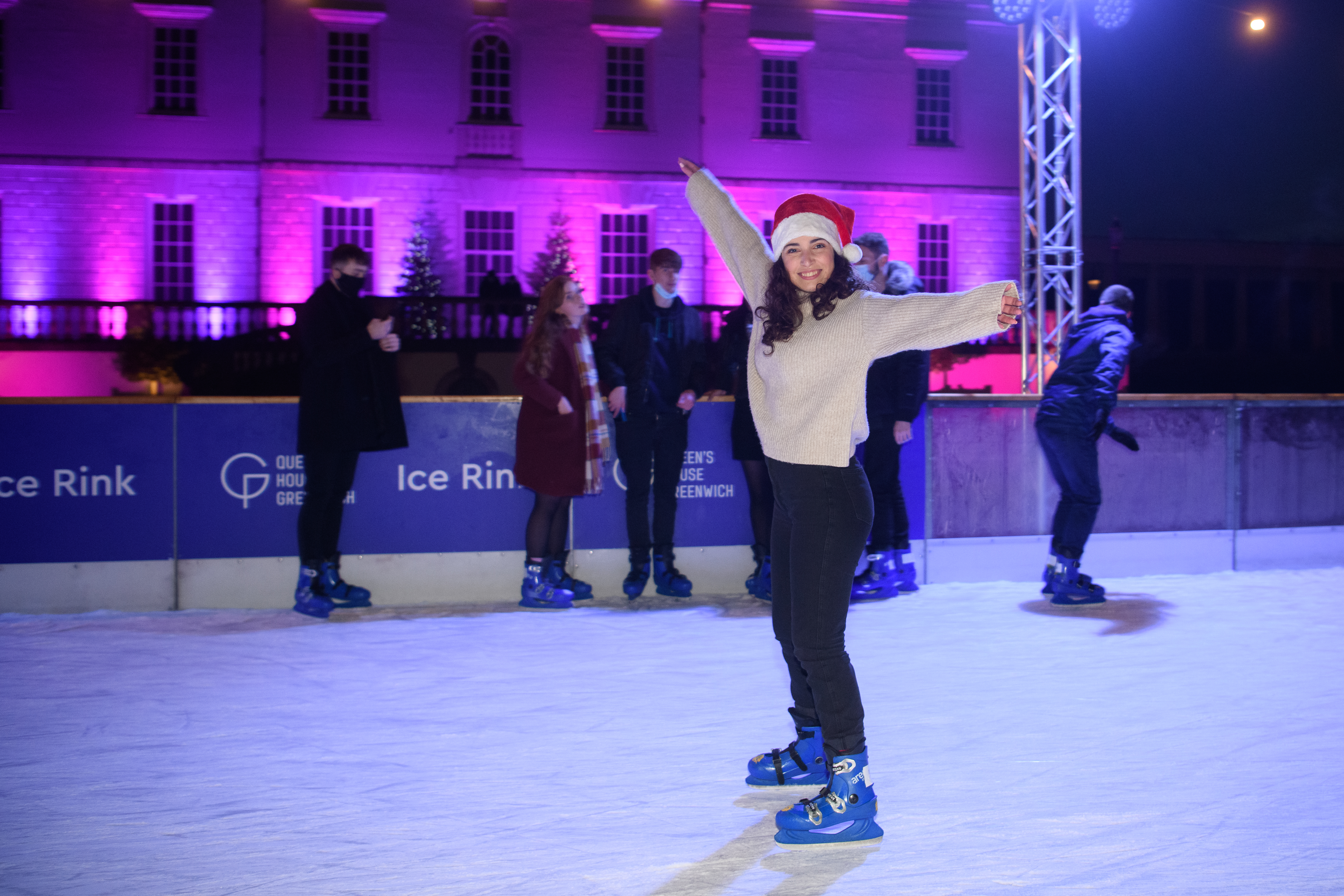 students ice skating