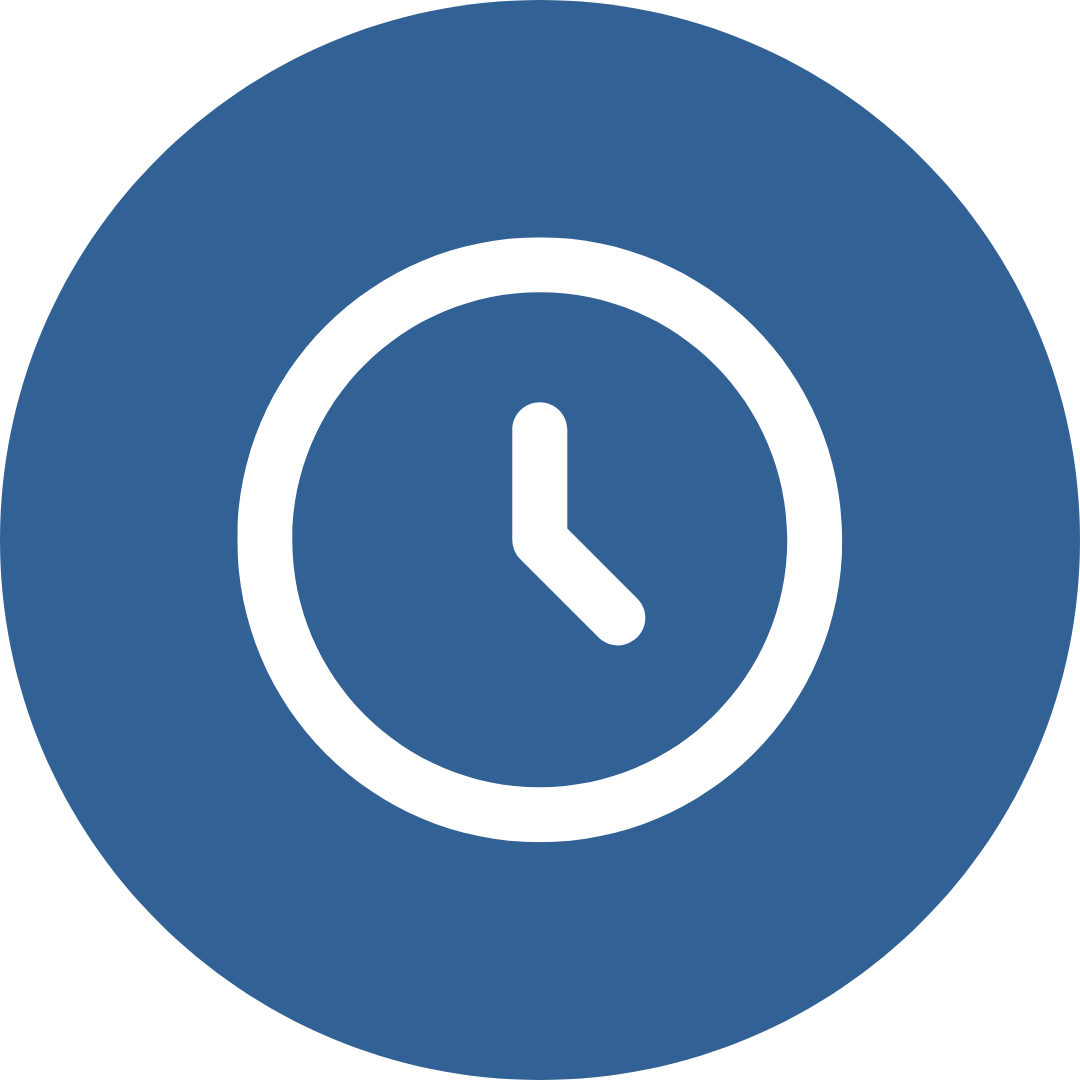 blue circle with a white icon of books and a light bulb in centre