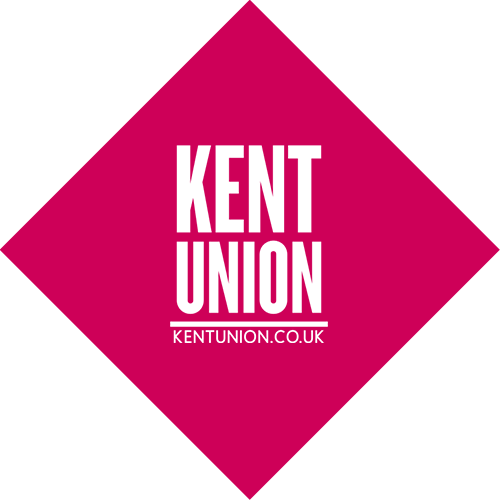 Kent Union logo on bright pink background