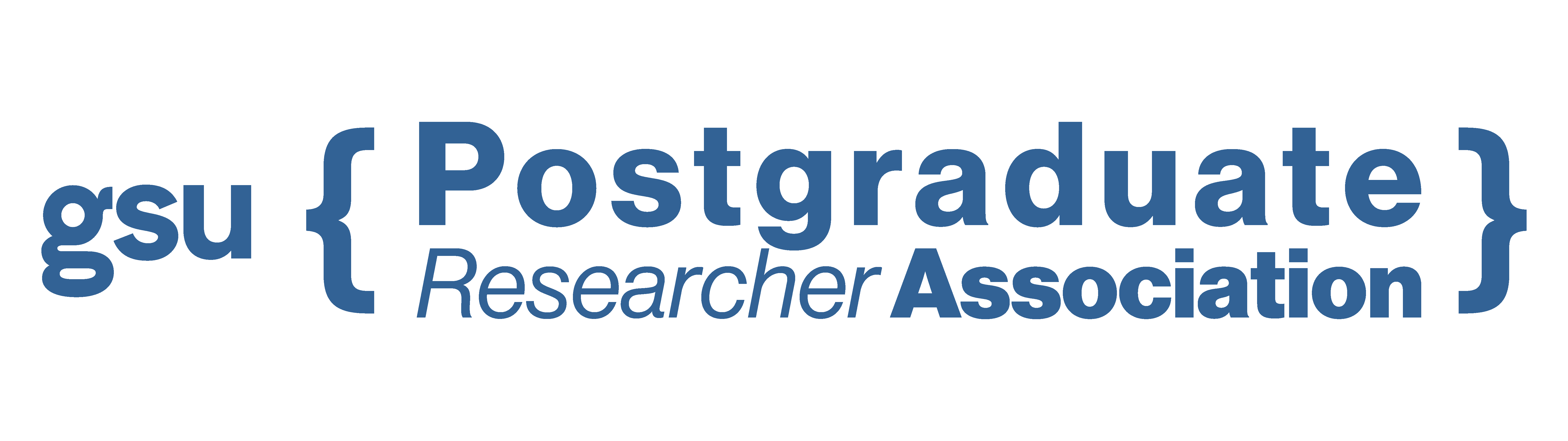 logo that reads "gsu postgraduate researcher association"