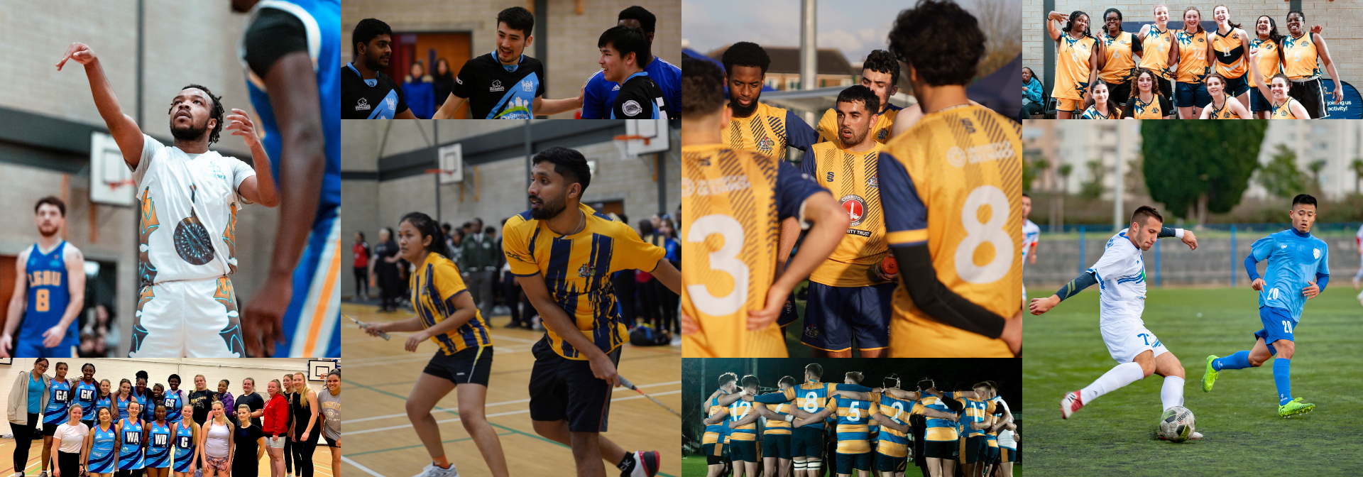 collage of team greenwich and team medway sports teams playing various sports