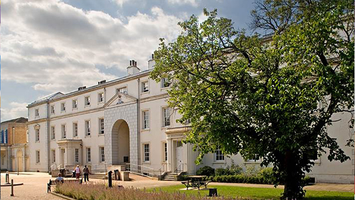 Exterior of back of Dreadnought building on Greenwich campus